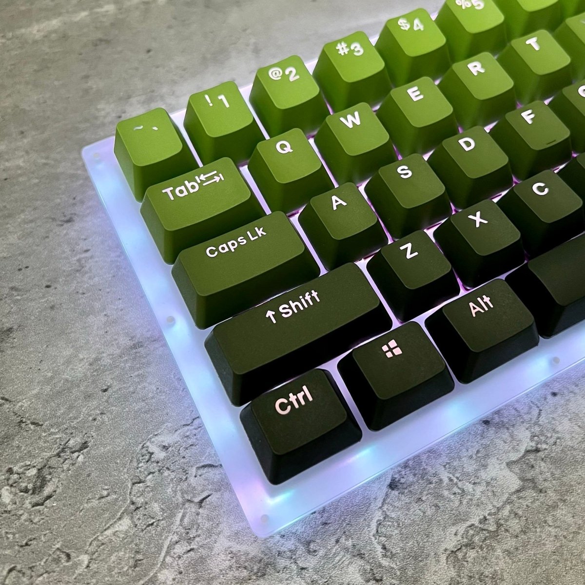 Cute Green Gradient Matcha Backlit Keycap Set