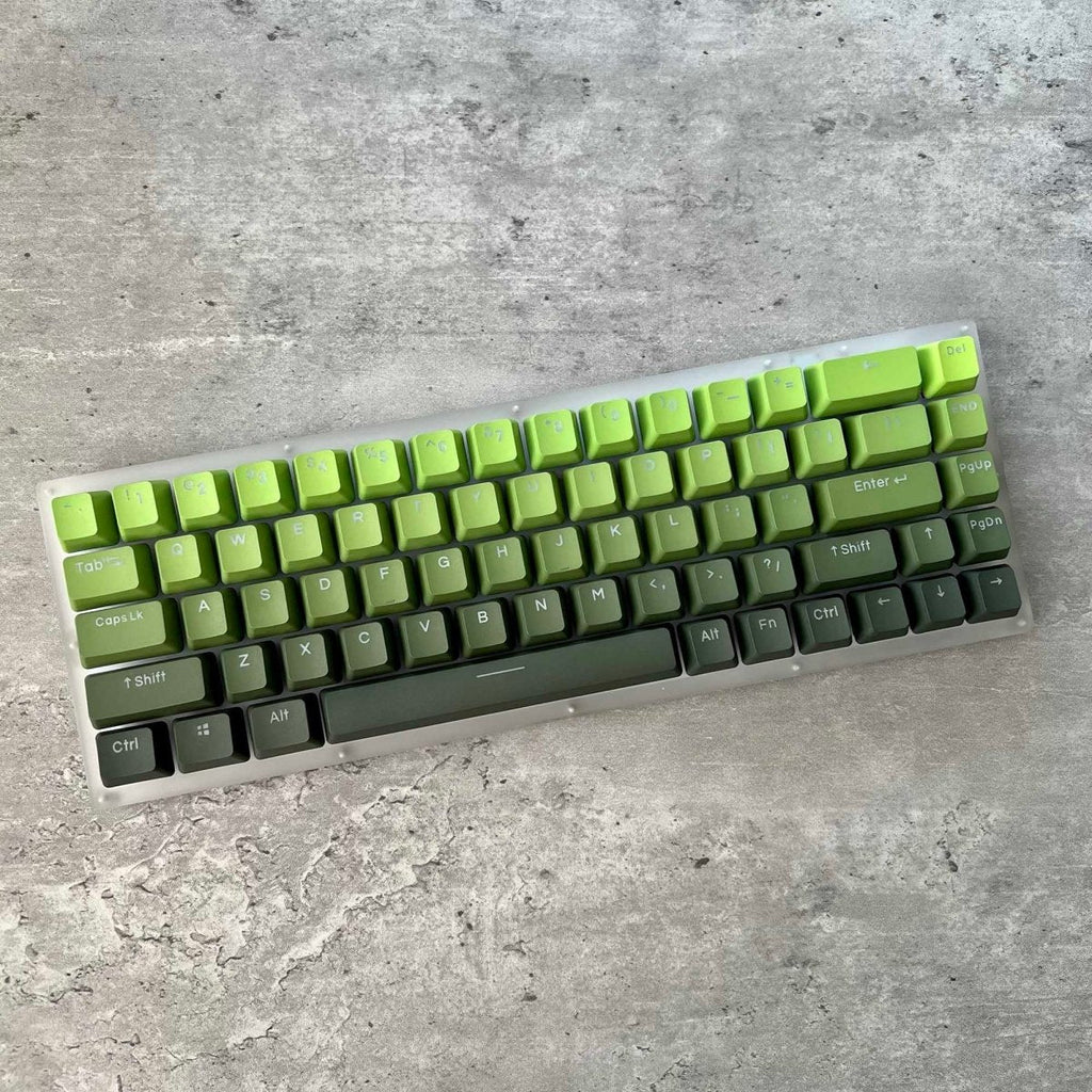 Cute Green Gradient Matcha Backlit Keycap Set