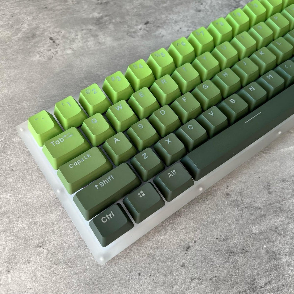 Cute Green Gradient Matcha Backlit Keycap Set