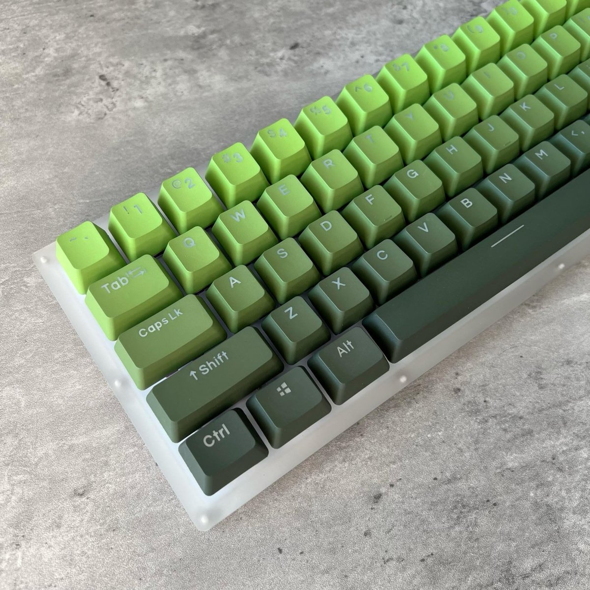 Cute Green Gradient Matcha Backlit Keycap Set