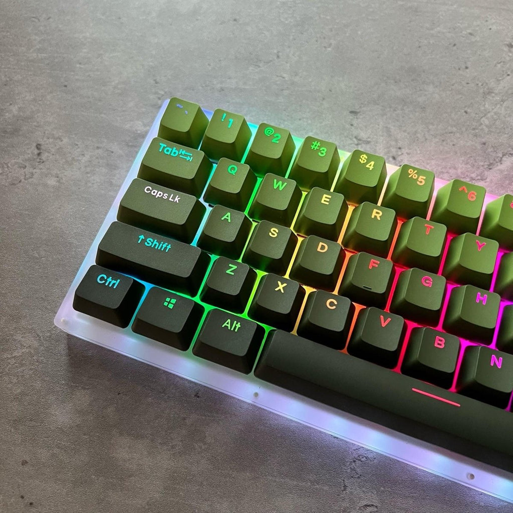 Cute Green Gradient Matcha Backlit Keycap Set
