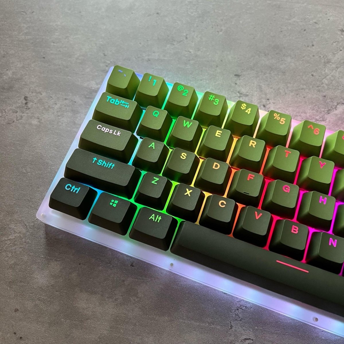 Cute Green Gradient Matcha Backlit Keycap Set