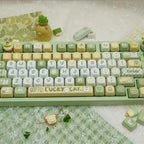 Cute Green Lucky Cat Theme Artisan Keycap Set