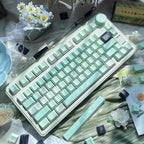 Cute Green Matcha Floral PBT Keycap Set