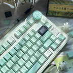 Cute Green Matcha Floral PBT Keycap Set