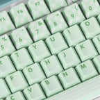 Cute Green Matcha Mint Plaid Keycap Set