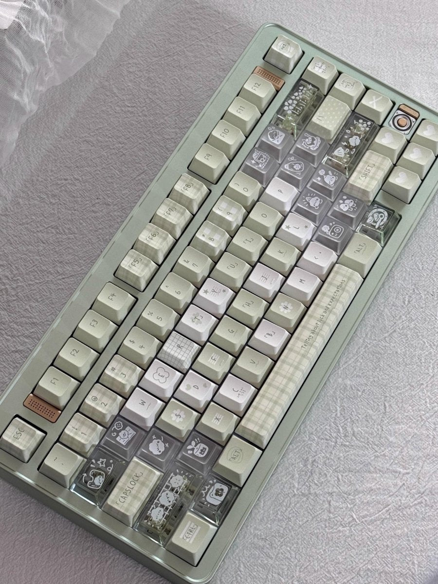 Cute Green Matcha Pastel Artisan Keycap Set