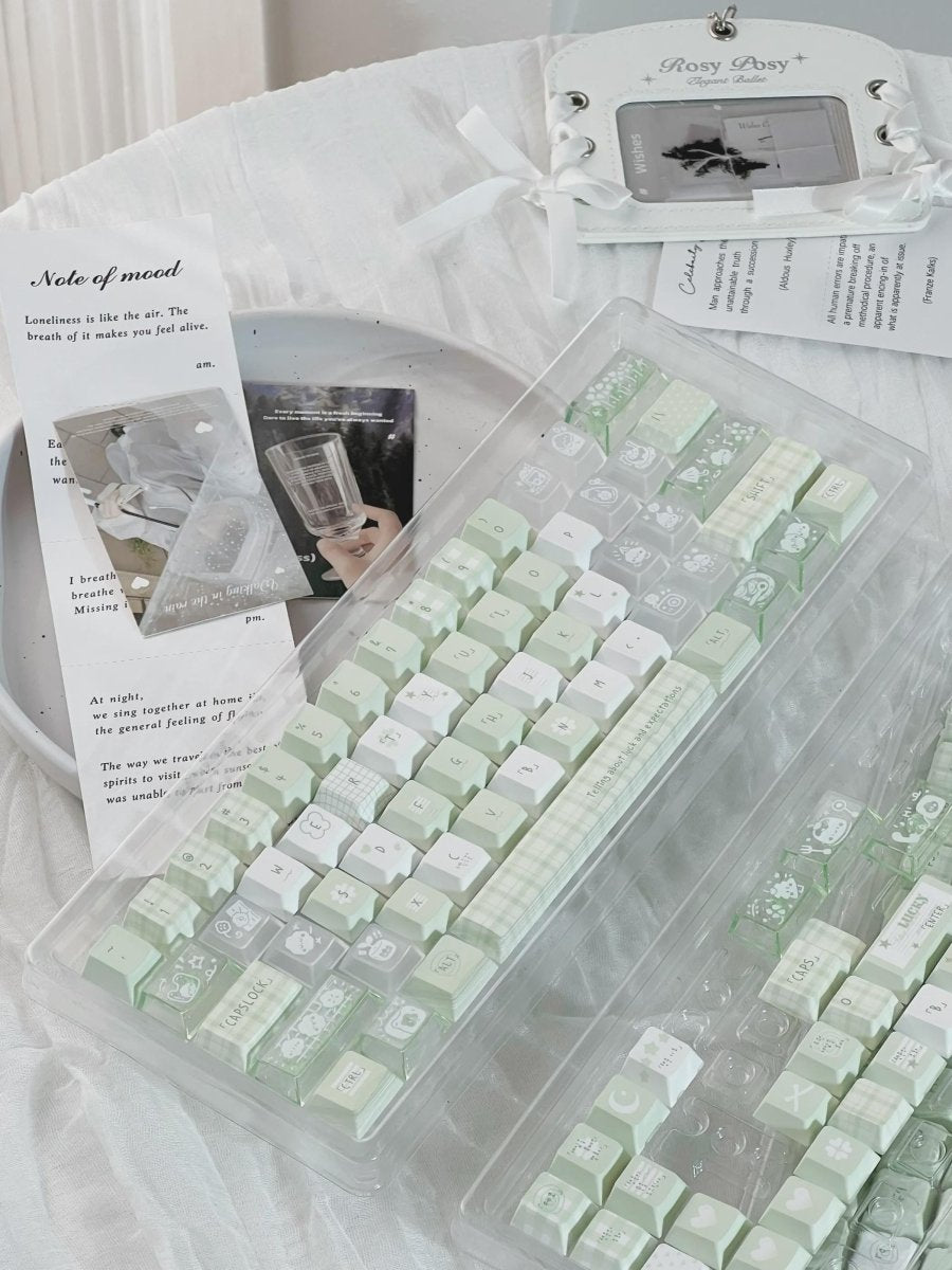 Cute Green Matcha Pastel Artisan Keycap Set
