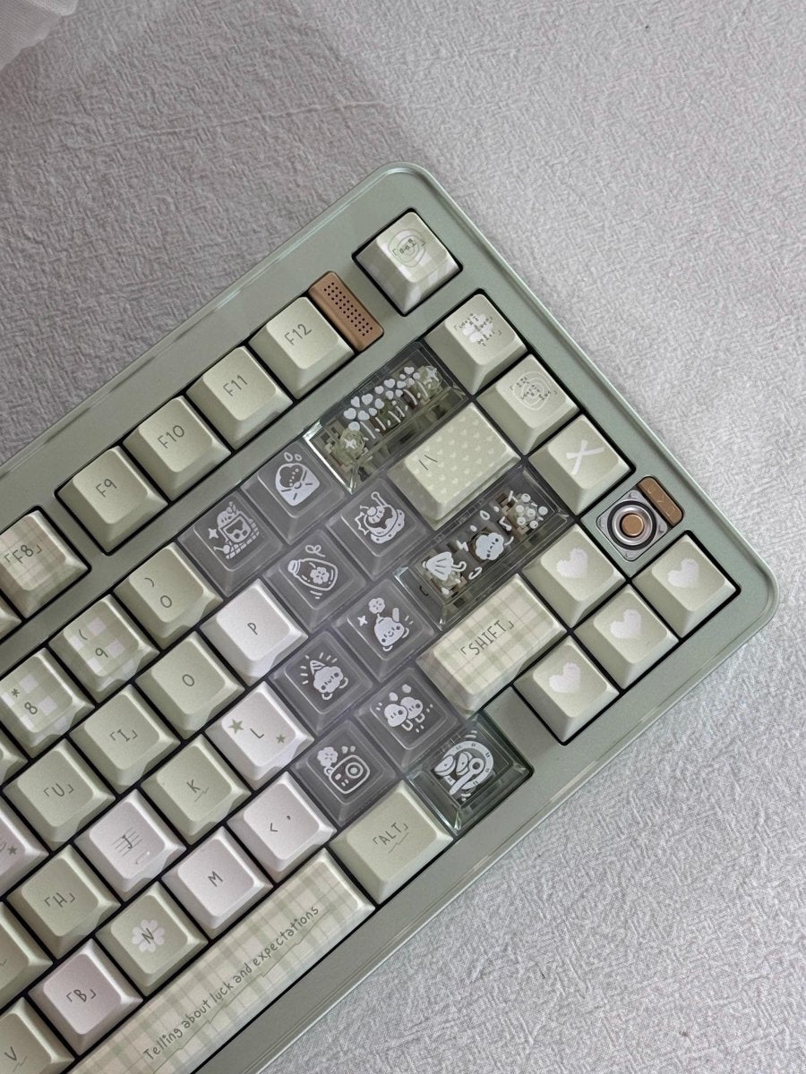 Cute Green Matcha Pastel Artisan Keycap Set