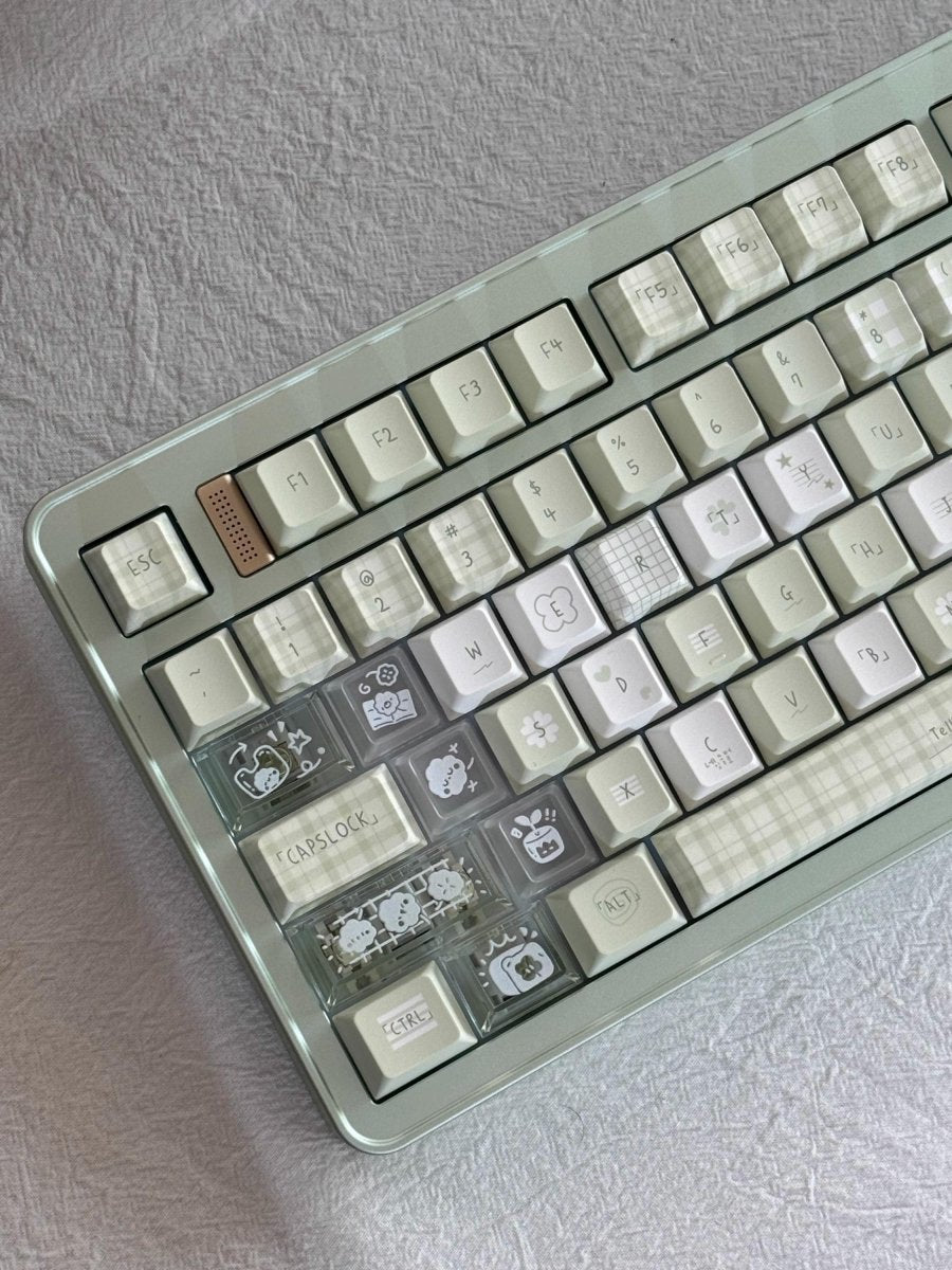 Cute Green Matcha Pastel Artisan Keycap Set