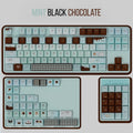 Cute Green Mint Black Chocolate Theme Keycap Set
