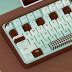 Cute Green Mint Black Chocolate Theme Keycap Set