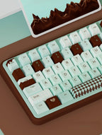 Cute Green Mint Black Chocolate Theme Keycap Set