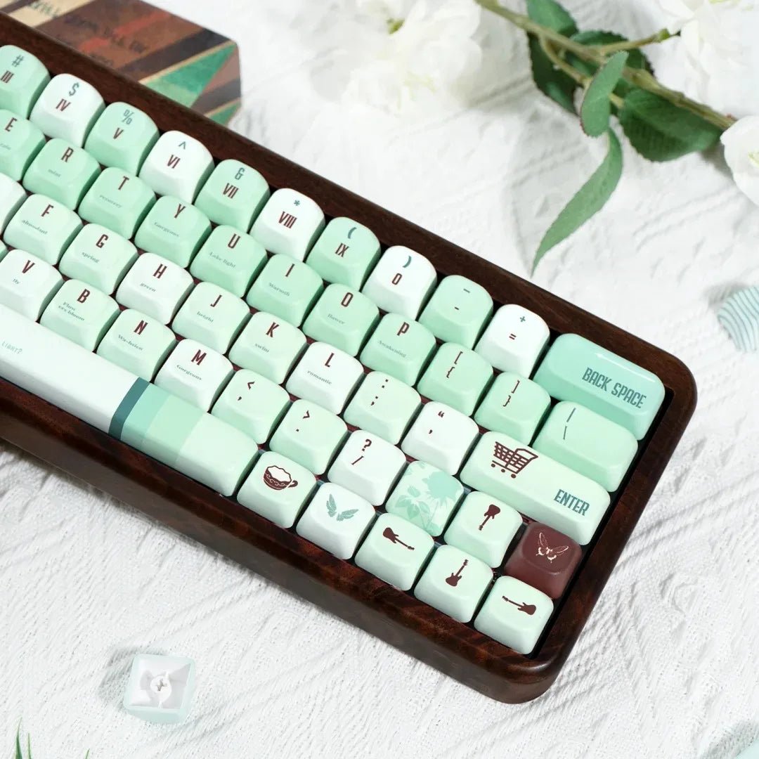 Cute Green Mint Keycap Set