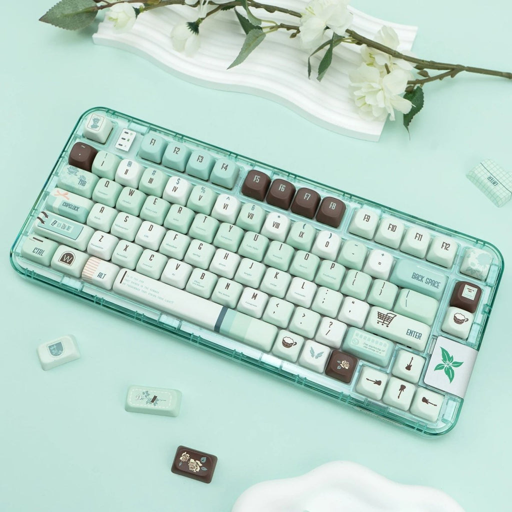 Cute Green Mint Keycap Set