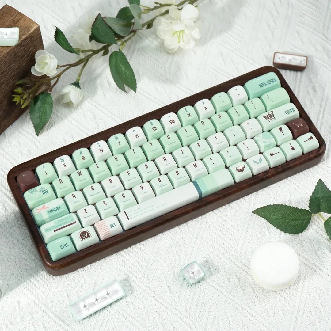 Cute Green Mint Keycap Set
