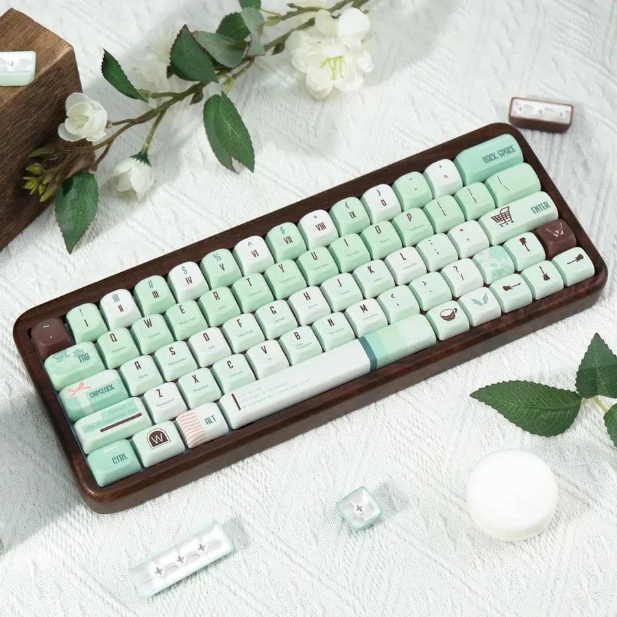 Cute Green Mint Keycap Set