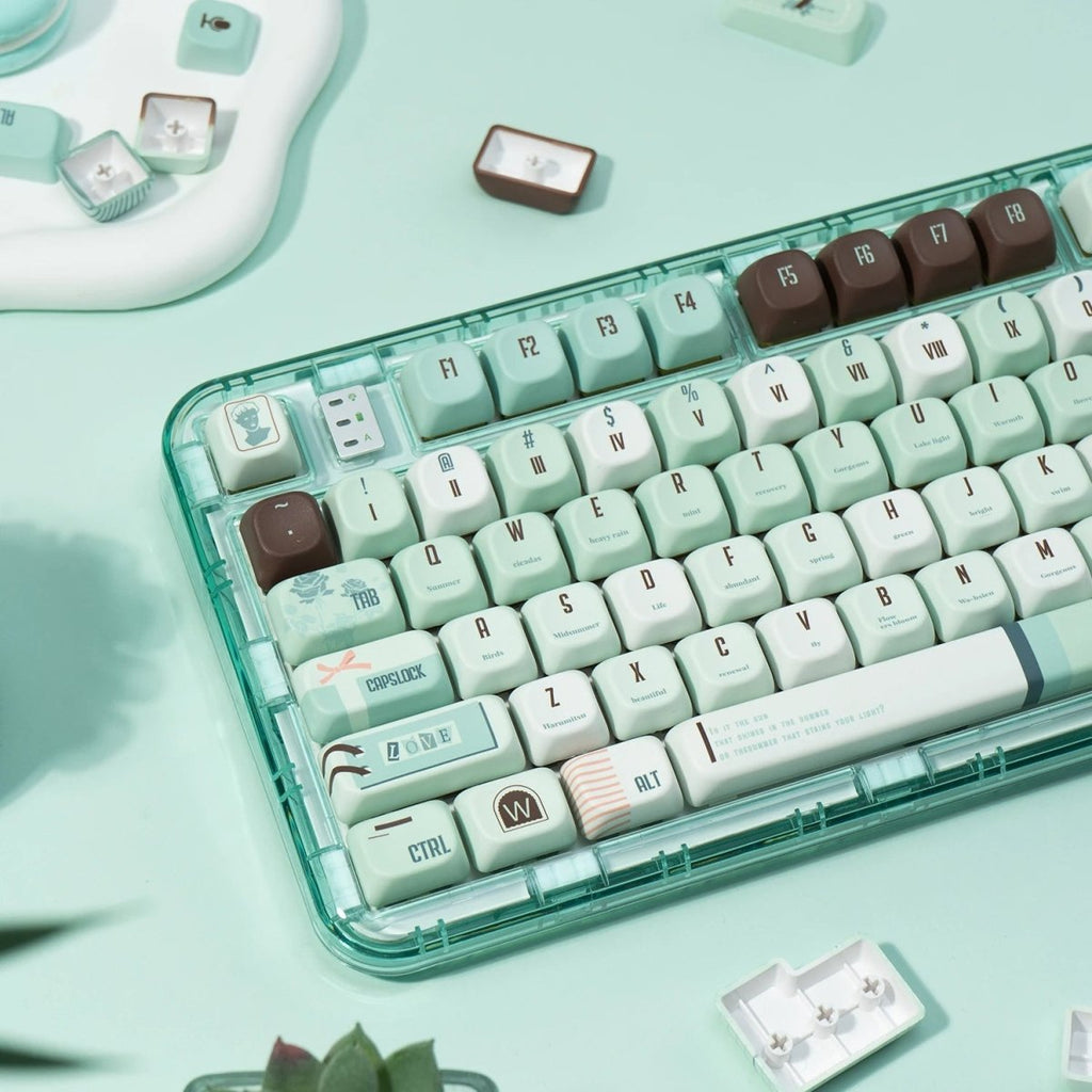Cute Green Mint Keycap Set