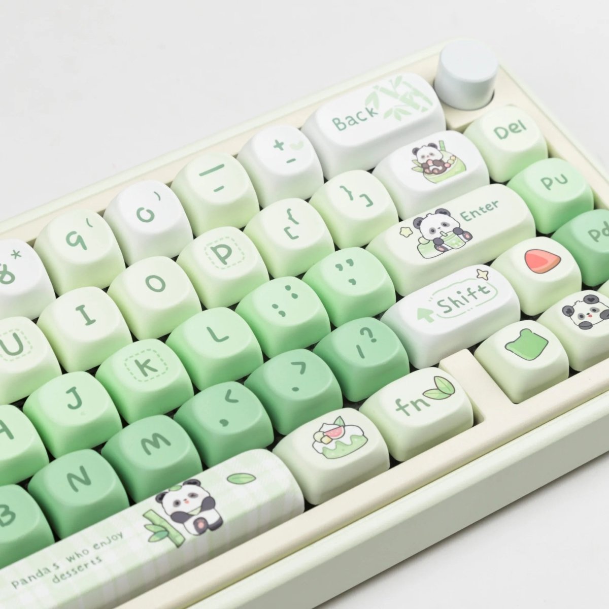 Cute Green Panda Theme Artisan Keycap Set