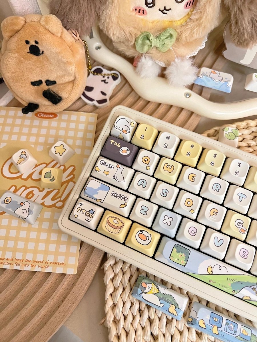 Cute Happy Duck Theme Artisan Keycap Set