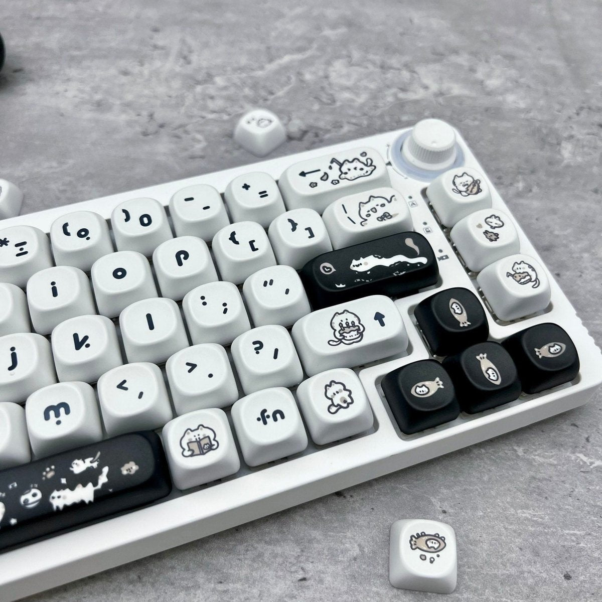Cute Happy Kitten PBT MOA Keycap Set