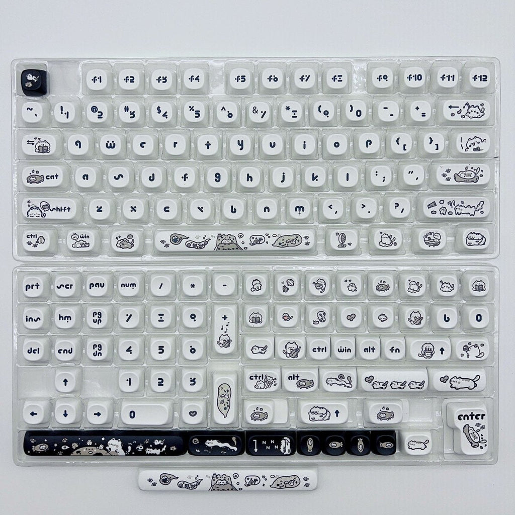 Cute Happy Kitten PBT MOA Keycap Set