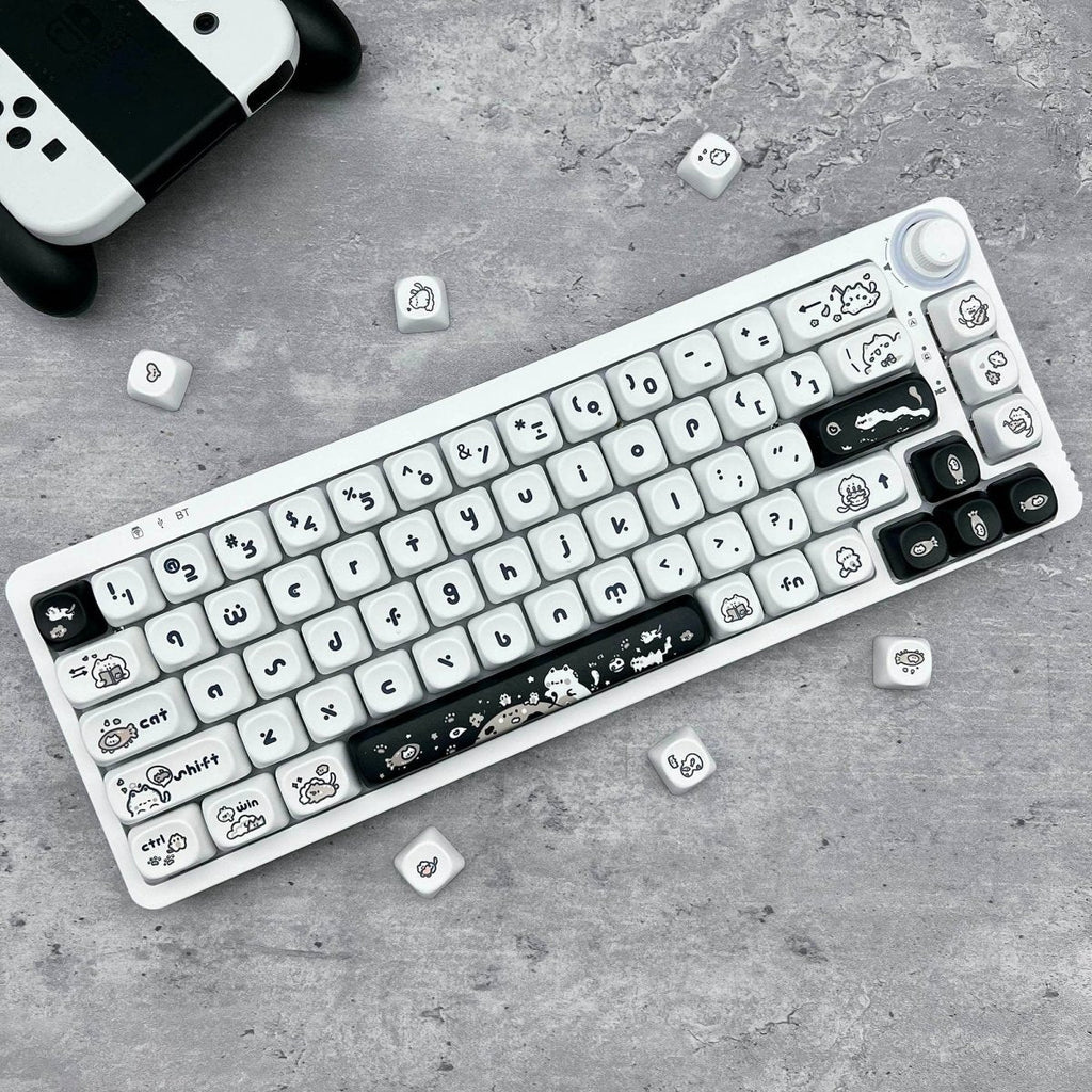Cute Happy Kitten PBT MOA Keycap Set
