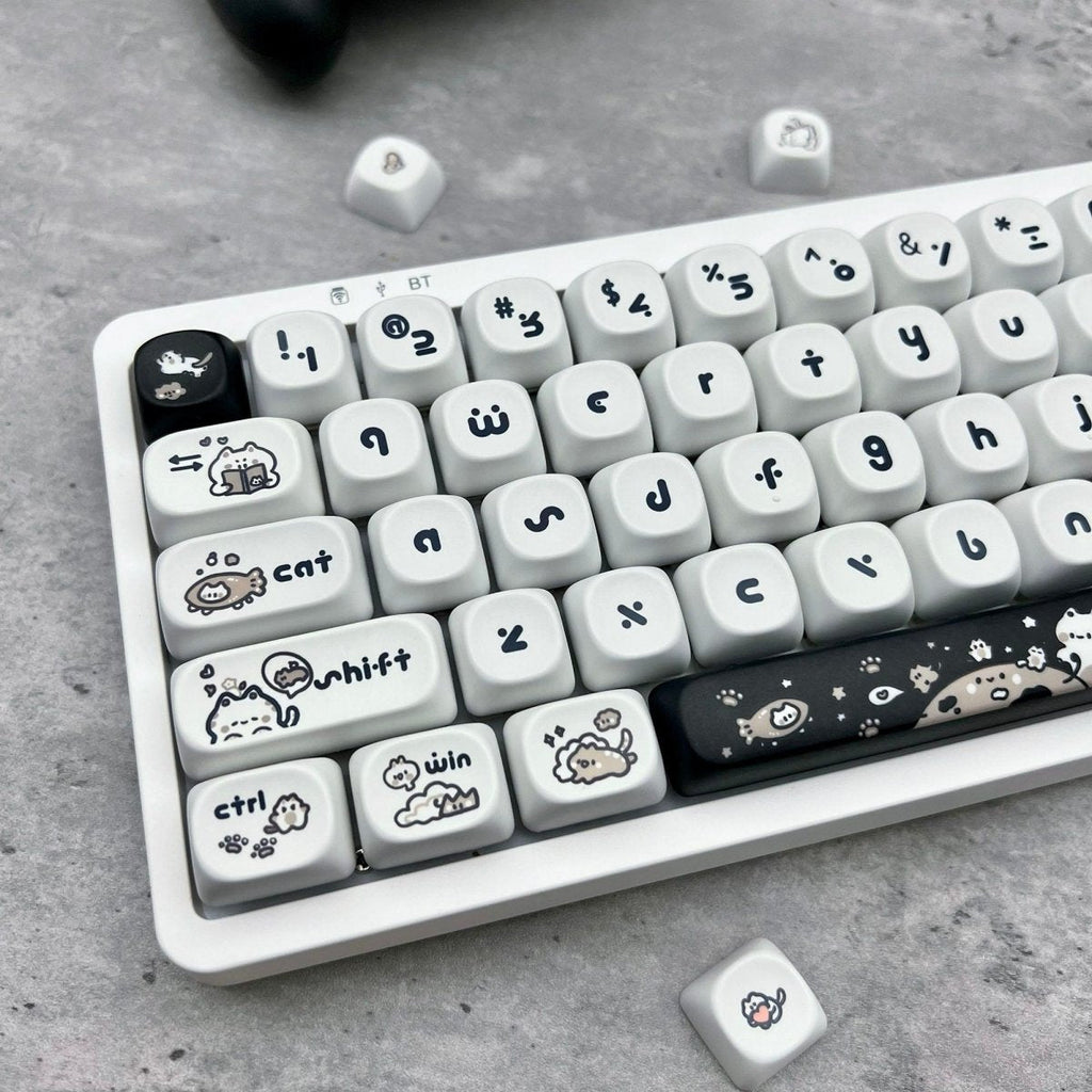Cute Happy Kitten PBT MOA Keycap Set