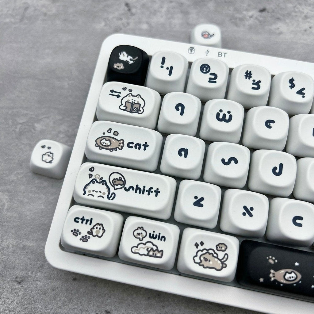 Cute Happy Kitten PBT MOA Keycap Set