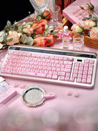 Cute Jelly Cat Theme Pink Keycap Set