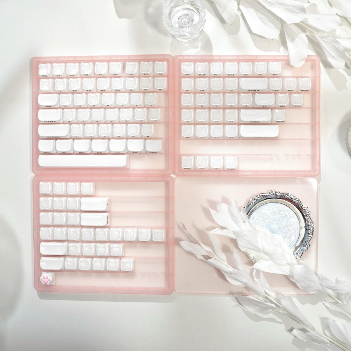 Cute Jelly Cat Theme Pink Keycap Set