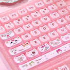 Cute Jelly Cat Theme Pink Keycap Set
