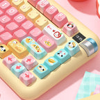 Cute Kitty Puppy Toast Theme Keycap Set
