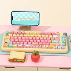 Cute Kitty Puppy Toast Theme Keycap Set