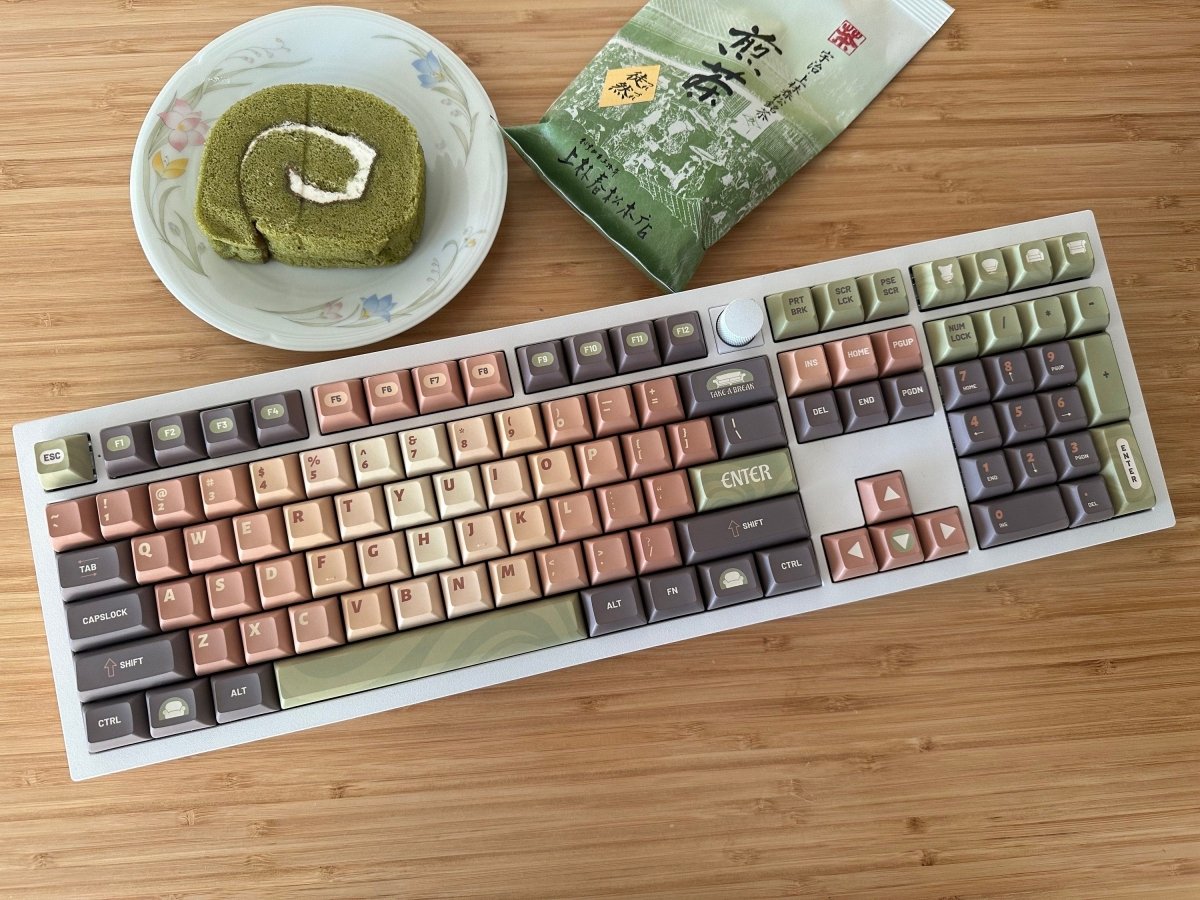 Cute Matcha Green Tea Theme Gradient Keycap Set