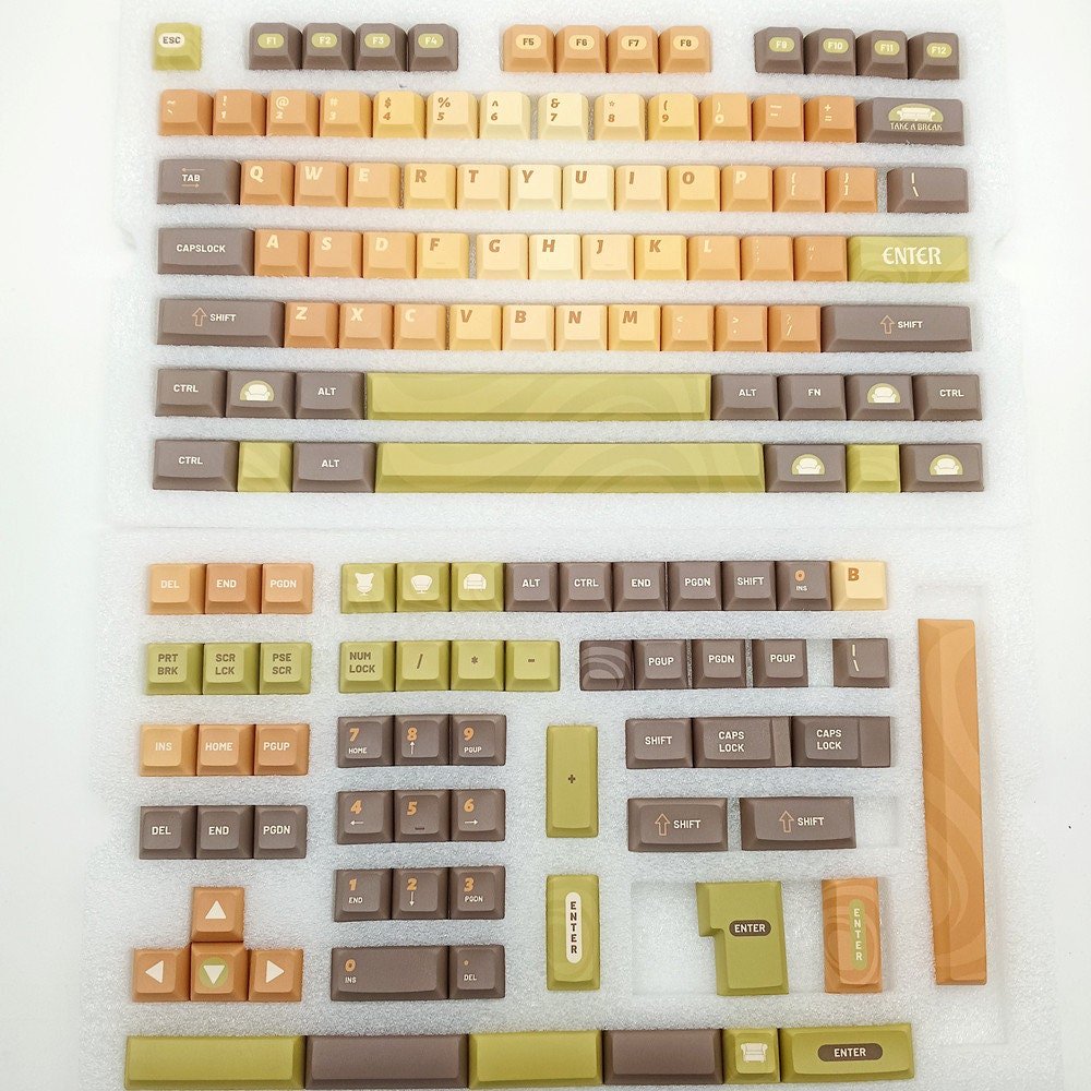 Cute Matcha Green Tea Theme Gradient Keycap Set