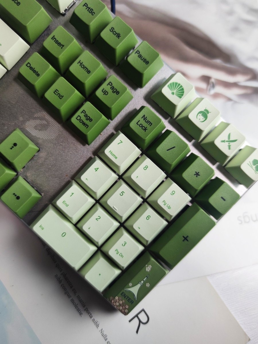 Cute Mint Green Matcha Keycap Set