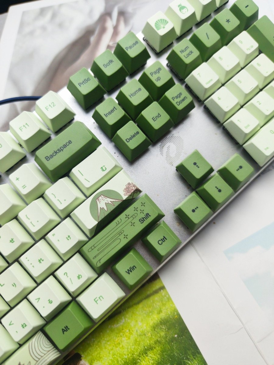 Cute Mint Green Matcha Keycap Set