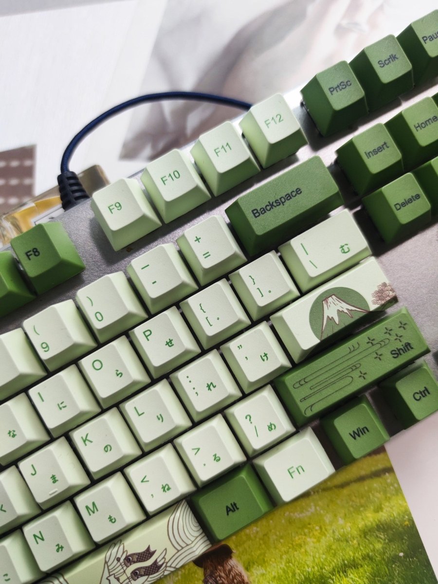 Cute Mint Green Matcha Keycap Set