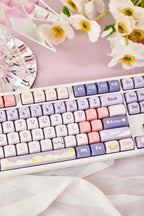 Cute Moonlight Bunny Theme PBT MOA Keycap Set