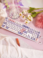 Cute Moonlight Bunny Theme PBT MOA Keycap Set