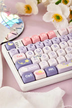Cute Moonlight Bunny Theme PBT MOA Keycap Set