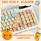 Cute Orange Soda Theme Artisan Keycap Set