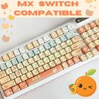 Cute Orange Soda Theme Artisan Keycap Set