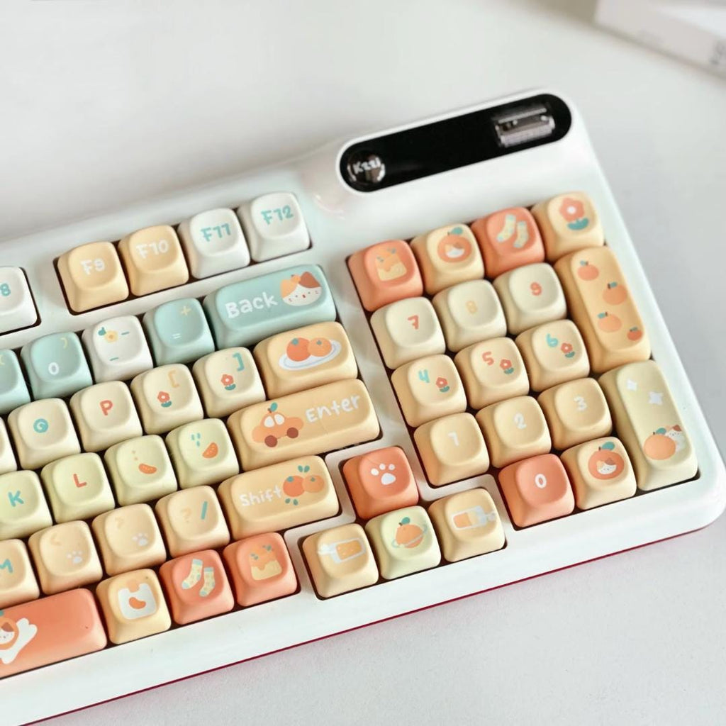 Cute Orange Soda Theme Artisan Keycap Set