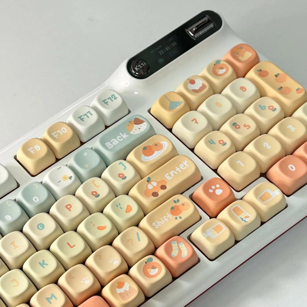 Cute Orange Soda Theme Artisan Keycap Set