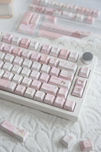 Cute Pink Bear Postcard Artisan Keycap Set