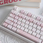 Cute Pink Bear Postcard Artisan Keycap Set