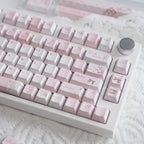 Cute Pink Bear Postcard Artisan Keycap Set