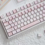 Cute Pink Bear Postcard Artisan Keycap Set